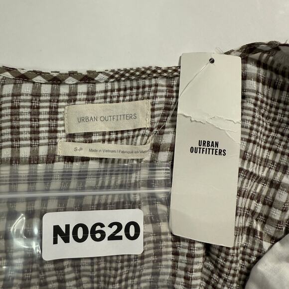 Urban Outfitters S NEW UO Gabrielle Woven Midi Wrap Dress Brown Motif - Picture 4 of 11